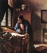 VERMEER VAN DELFT, Jan The Geographer qr painting